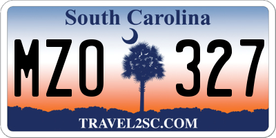 SC license plate MZO327