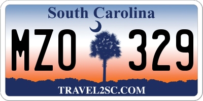 SC license plate MZO329