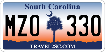 SC license plate MZO330