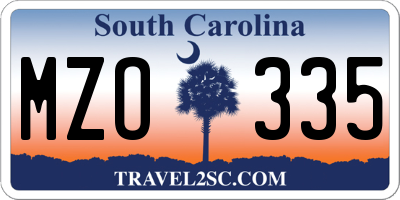SC license plate MZO335