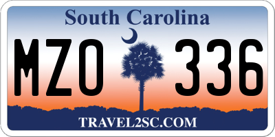 SC license plate MZO336
