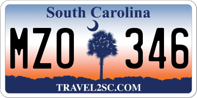 SC license plate MZO346