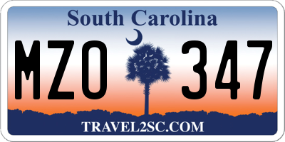 SC license plate MZO347