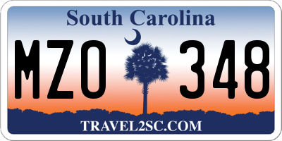 SC license plate MZO348