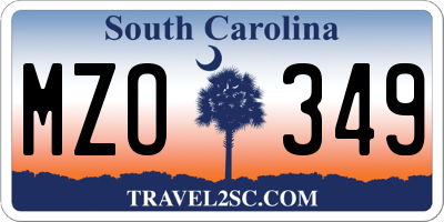 SC license plate MZO349