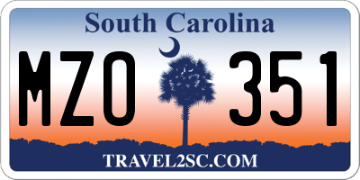 SC license plate MZO351