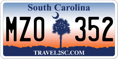 SC license plate MZO352