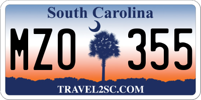 SC license plate MZO355