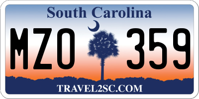 SC license plate MZO359