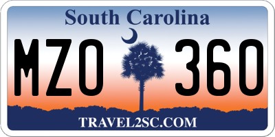 SC license plate MZO360