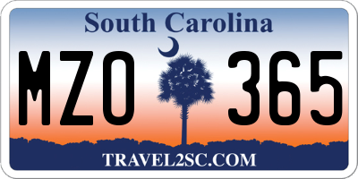 SC license plate MZO365