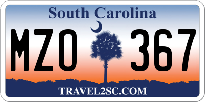SC license plate MZO367