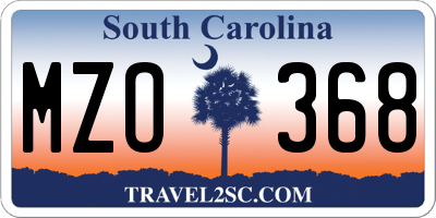 SC license plate MZO368