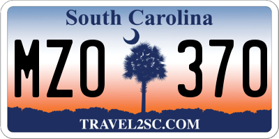 SC license plate MZO370
