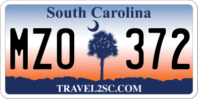 SC license plate MZO372