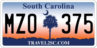 SC license plate MZO375