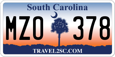 SC license plate MZO378