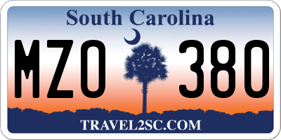 SC license plate MZO380