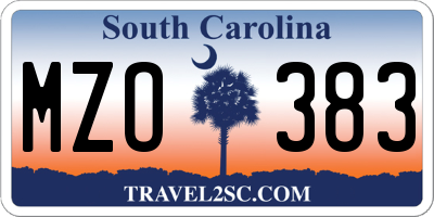 SC license plate MZO383