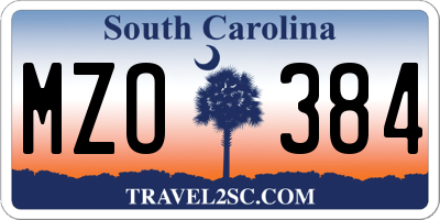 SC license plate MZO384