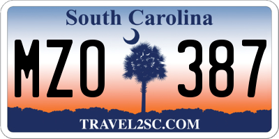 SC license plate MZO387