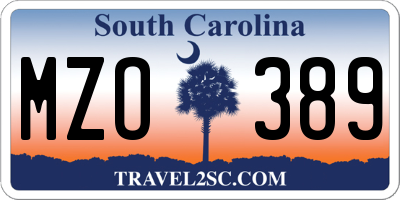 SC license plate MZO389