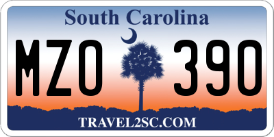 SC license plate MZO390