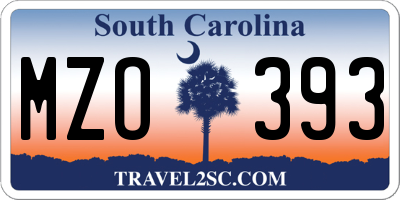 SC license plate MZO393