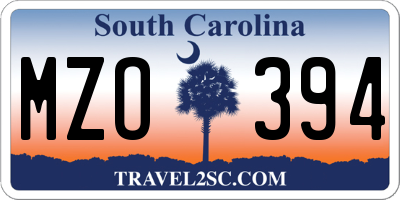 SC license plate MZO394