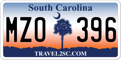 SC license plate MZO396
