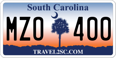 SC license plate MZO400