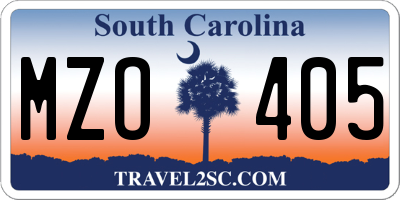SC license plate MZO405