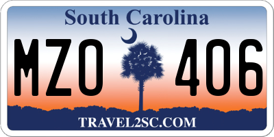 SC license plate MZO406