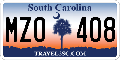 SC license plate MZO408