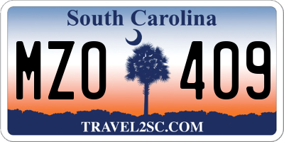 SC license plate MZO409