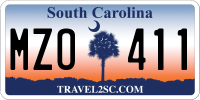SC license plate MZO411