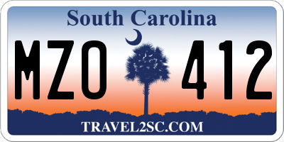 SC license plate MZO412