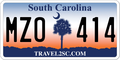 SC license plate MZO414