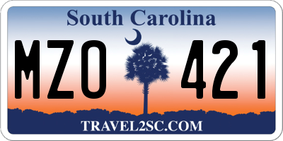 SC license plate MZO421