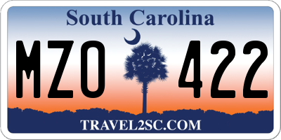 SC license plate MZO422