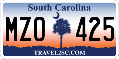 SC license plate MZO425