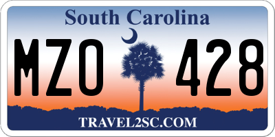 SC license plate MZO428