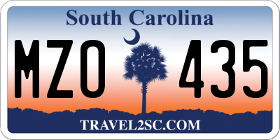 SC license plate MZO435