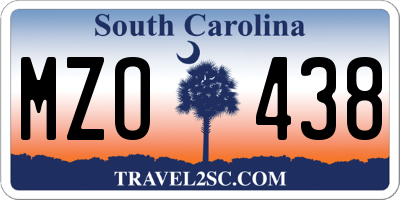 SC license plate MZO438