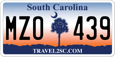 SC license plate MZO439