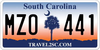SC license plate MZO441