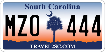 SC license plate MZO444
