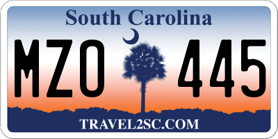SC license plate MZO445