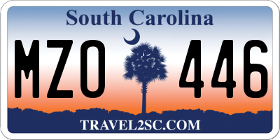SC license plate MZO446
