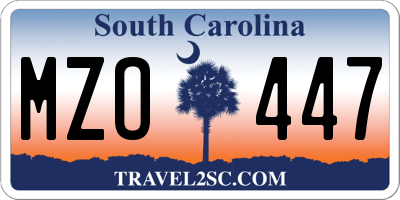 SC license plate MZO447